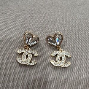 Gold and Silver Heart Earrings